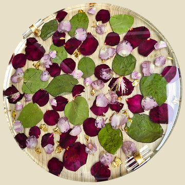 Blumentablett aus Epoxidharz, 35 cm Durchmesser