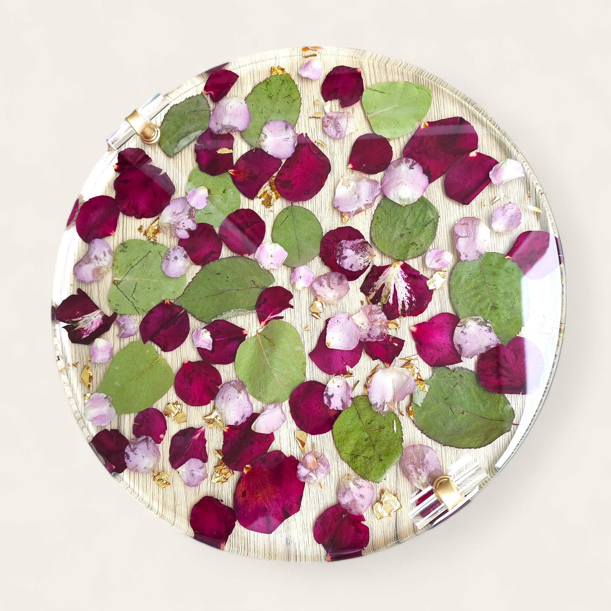 Blumentablett aus Epoxidharz, 35 cm Durchmesser - Sherry's Imagination Webshop